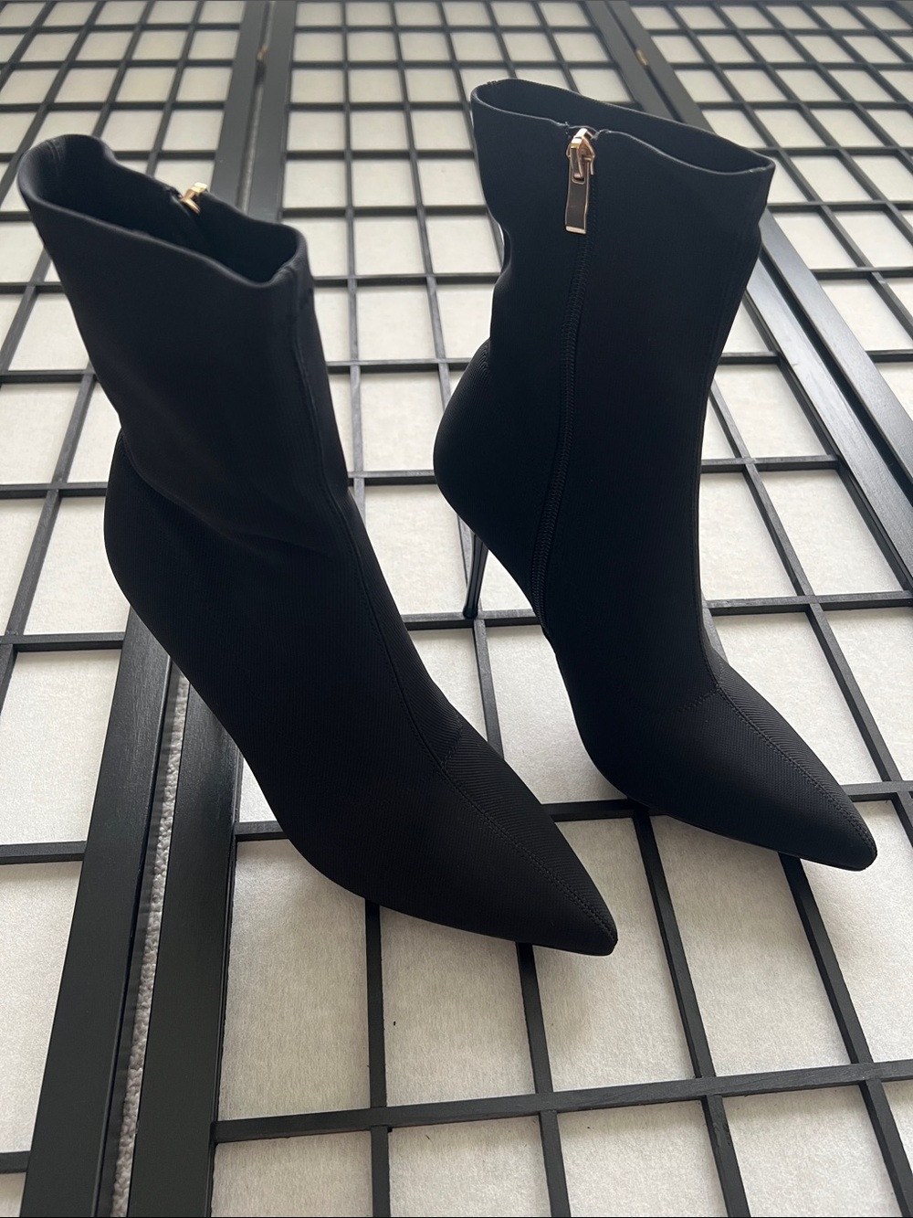 Stylish Black Pointed Toe Stiletto Ankle Boots